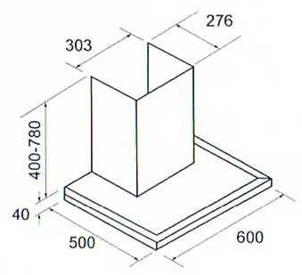 (image for) CRISTAL C-H6018 24" Chimney-type Cookerhood