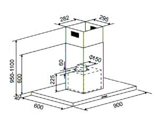 (image for) CRISTAL CL9013AMS 36" Island-type Cookerhood