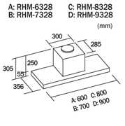 (image for) German Pool RHM-7328S 28" Chimney-type Cookerhood