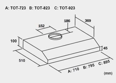 (image for) German Pool TOT-623 24" Wall-Mount Cookerhood