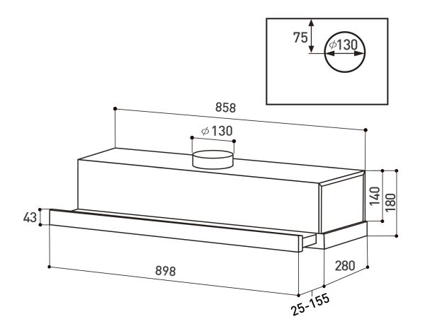 (image for) Lighting LJ-203-N9W 36" Telescopic-type Rangehood