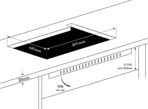 (image for) Lighting LJ-T668 Built-in Three Burner Gas Hob (TownGas)