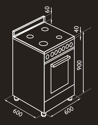 (image for) RICCO RC-6600S Gas Range Cooker with Gas Oven (Width: 60cm)