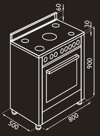 (image for) RICCO RC-8500S LP Gas Range Cooker with Gas Oven (Width: 80cm)