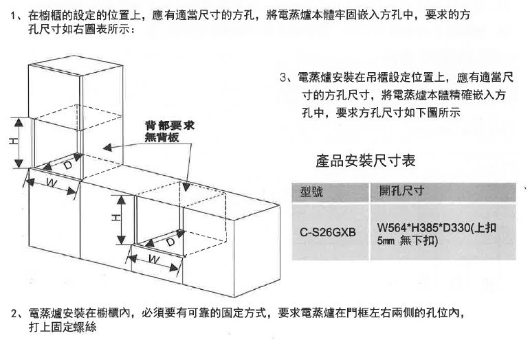 (image for) Cristal C-S26GXB 24公升 嵌入式 電蒸爐 - 點擊圖片關閉視窗