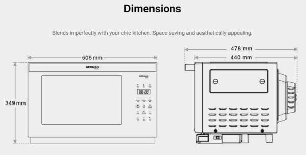 (image for) German Pool SGV-2617 26-Litre 2-in-1 Steam & Grill Oven (Free-standing) - Click Image to Close