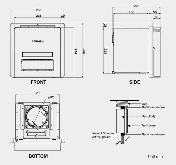 (image for) German Pool HTB-148 Bathroom Thermal Ventilator - Click Image to Close