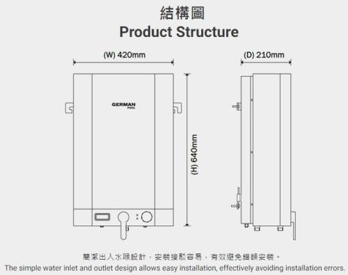 (image for) 德國寶 GPNB-6SSL 六加侖 速熱式電熱水器(低壓花灑型)